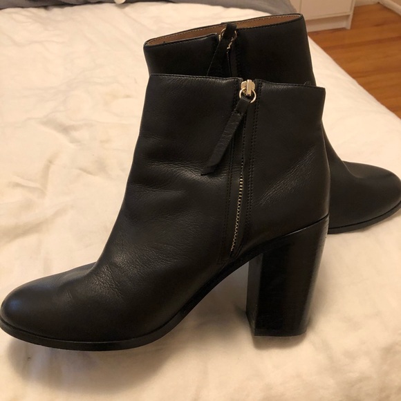 GENUINE leather heeled booties - Picture 1 of 4